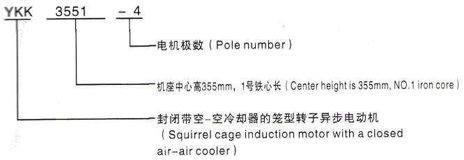 YKK系列(H355-1000)高压YJTFKK5601-4三相异步电机西安泰富西玛电机型号说明